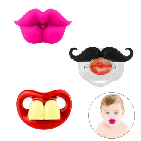 Buy Funny Baby Mustache Pacifier Cute Baby Pacifiers Designed With