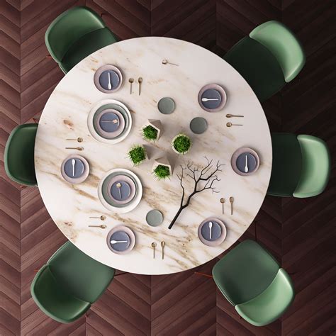 Mockup Of A Dining Table Top View On Yellow Images Creative Store