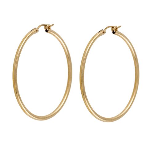 Amazon Customize Hoop Earrings Gold Large Hoop 50mm 14K Gold