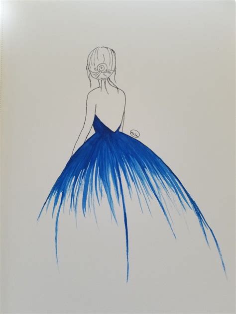 Etsy uses cookies and similar technologies to give you a better experience, enabling things like: Girl in the blue dress #bluedress #drawing #art | Art