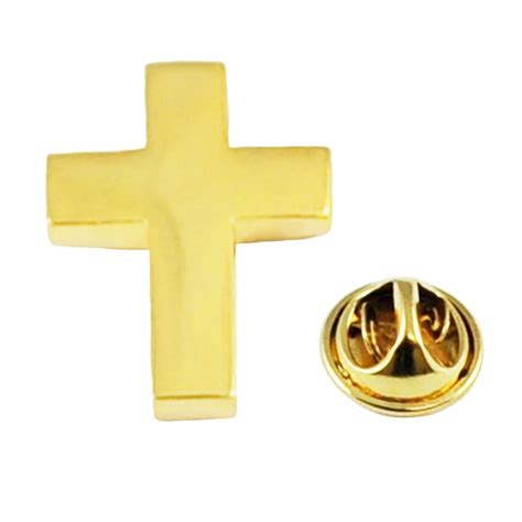Gold Plated Christian Cross Lapel Pin Badge From Ties Planet Uk