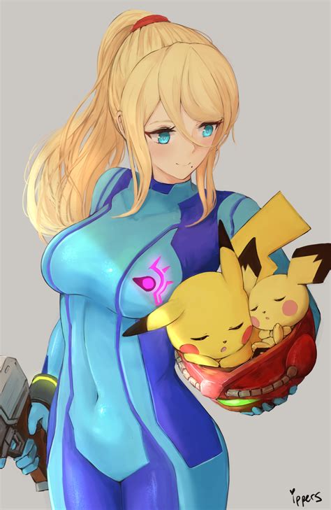 Pikachu Samus Aran And Pichu Pokemon And 2 More Drawn By Ippers