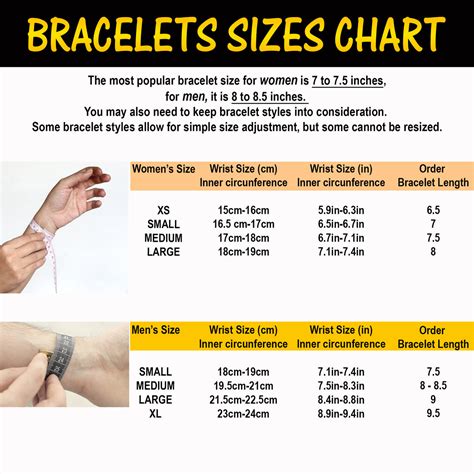 Bracelets Size Chart Divinej