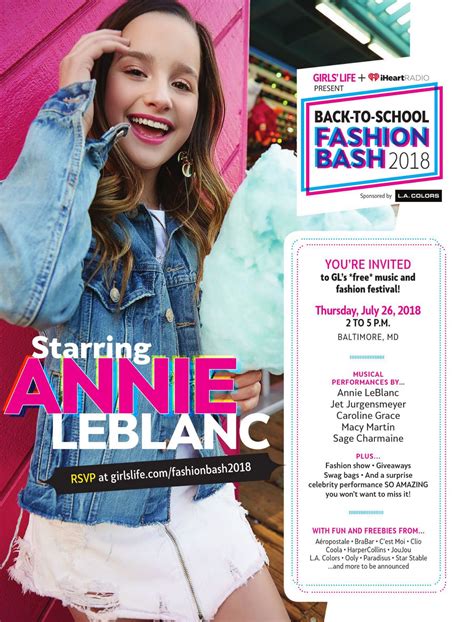 Annie Leblanc Girls Life Magazine August September 2018 Celebmafia