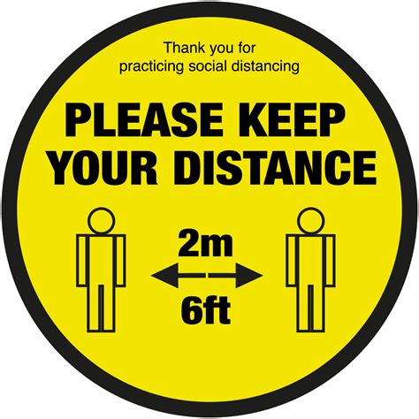 Please Keep Your Distance Text Symbol Floor Sign Catersign