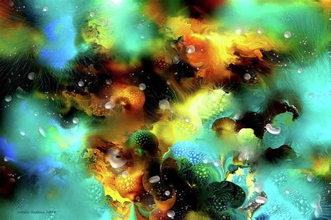 Underwater Yellow Aqua Digital Art By Natalia Rudzina Pixels