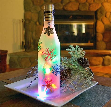 Best 217 Wine Bottle Lights Images On Pinterest Diy And