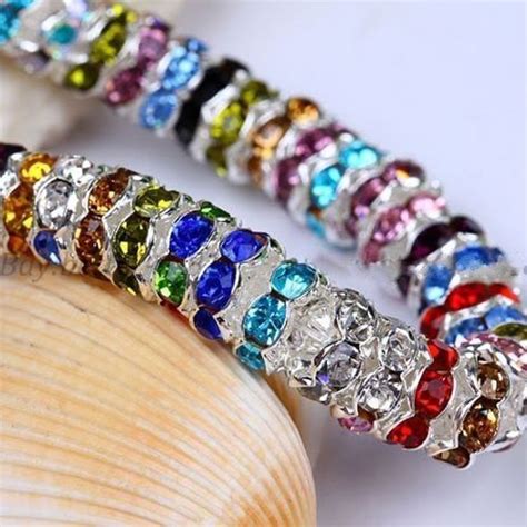 100pcs 6mm Silver Color Rhinestone Crystal Spacer Beads For Needlework Craft Wholesale For