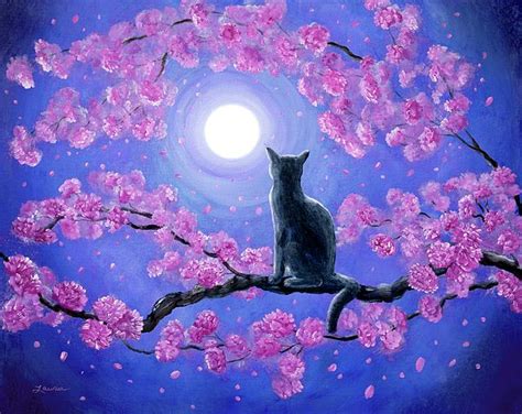 Russian Blue Cat In Pink Flowers Painting By Laura Iverson Pink Flower