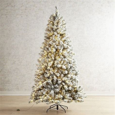 Pier 1 Imports 75 Fully Flocked Pre Lit Artificial Christmas Tree