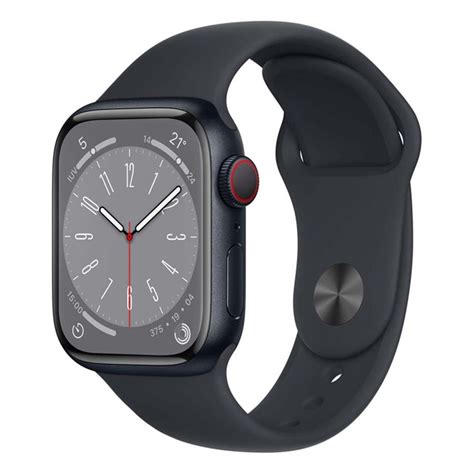 apple watch series 8 gps 41 mm avec boîtier en aluminium couleur minuit et bracelet sport