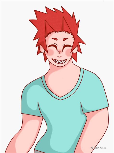 Drawing Of Kirishima Eijirou From Bnha Sticker By Oliverblue Redbubble