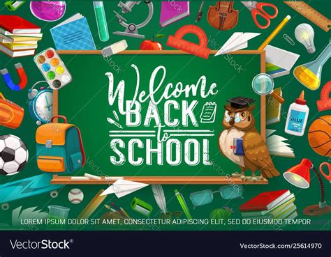 Inscription On Blackboard Welcome Back To School Vector Image
