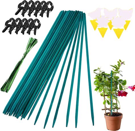 Plant Support Sticks Garden Stakes 60pcs 30cm Green Plant Stakes With