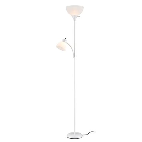 Mainstays 72 Combo Floor Lamp White Finish White Plastic Shades