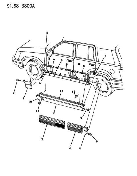 2017 jeep grand cherokee liftgate mopar parts giant. Jeep Grand Cherokee Molding. Side sill. Right. Color: [no ...