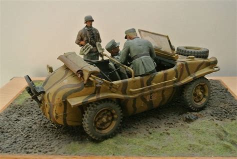 116 Scale German Ww2 Diorama Schwimmwagen With Ss Troopers Take A Look