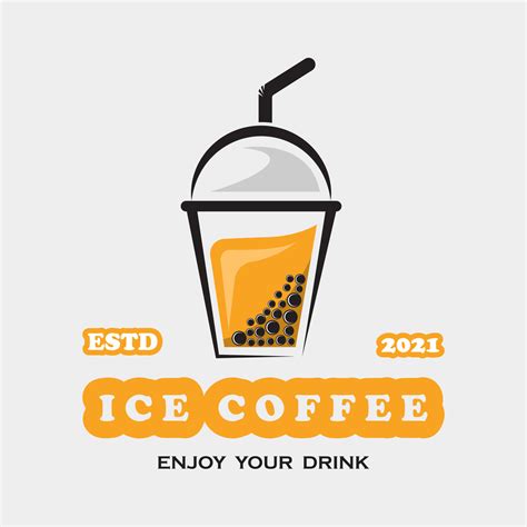 Creative Ice Coffee Drink And Coffee Milk Logo Vector Illustration