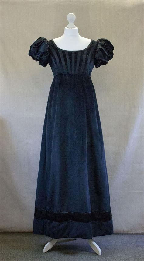 Black Velvet Regency Dress Mourning Regency Gown Etsy Regency Dress