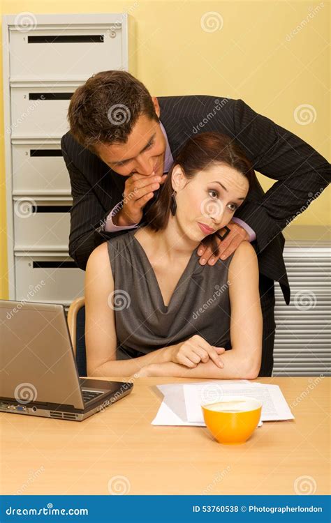 Businessman Flirting With Businesswoman In Office Stock Photo Image