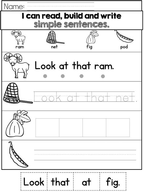 Reading Simple Sentences Worksheets For Kindergarten Alyssamilanoblog