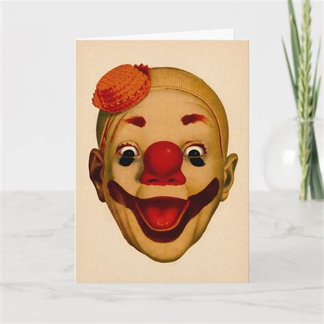 Vintage Scary Clown Birthday Card Zazzle
