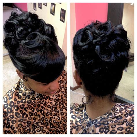Cool Pin Curl Updo Hairstyles For Black Hair Sanontoh