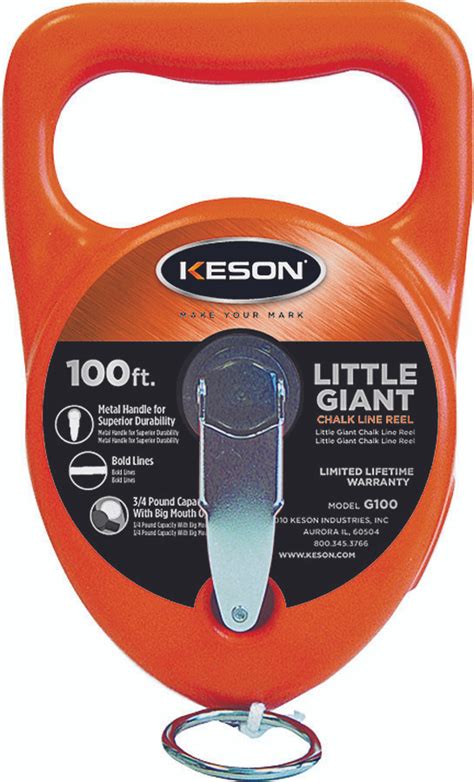 Keson G100 Little Giant Heavy Duty Chalk Line Reel 100 Foot
