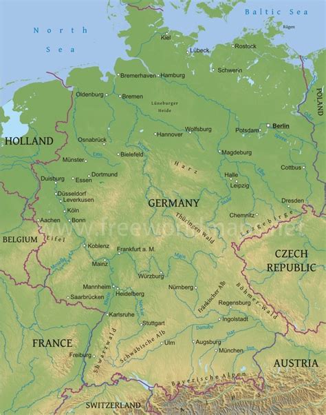 Physical Map Germany