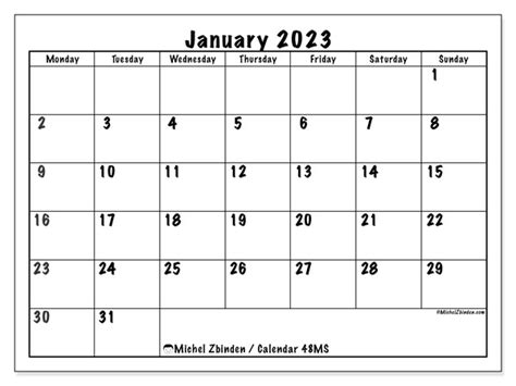 Blank January 2023 Calendar Pdf Free Printable Templates