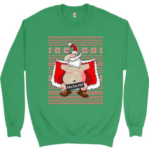 Ho Ho Ho Santa Claus Flasher Sweatshirt Ugly Sweater Merry Etsy