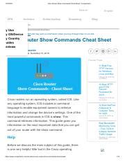 Cisco Router Show Commands Cheat Sheet Comparitech Pdf