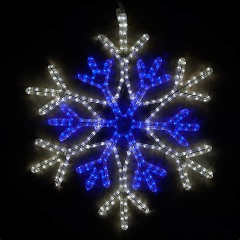 Led 36 Point Star Center Snowflake Blue And Cool White Lights