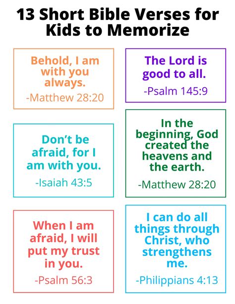21 Short Bible Verses For Kids To Memorize To Learn About God