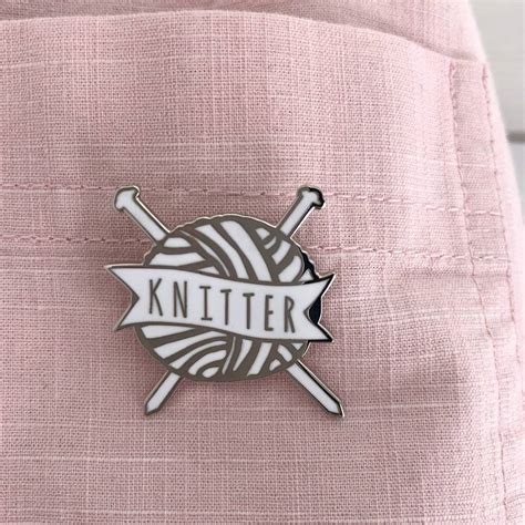 Knitter Knitting Enamel Pin Badge Pin By Kelly Connor Designs