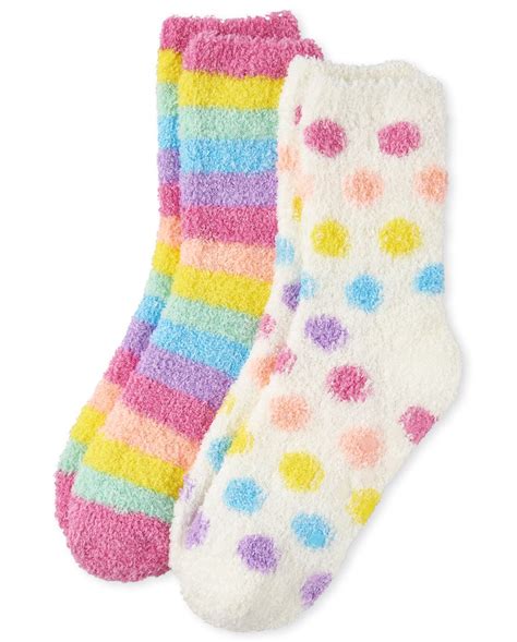 Girls Rainbow Cozy Socks 2 Pack