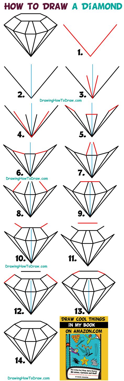 Steps To Draw A Diamond Images And Photos Finder