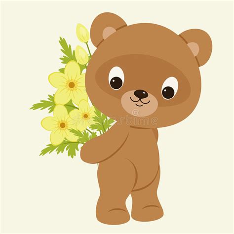 Teddy Bear Holding Flower Stock Illustrations 198 Teddy Bear Holding