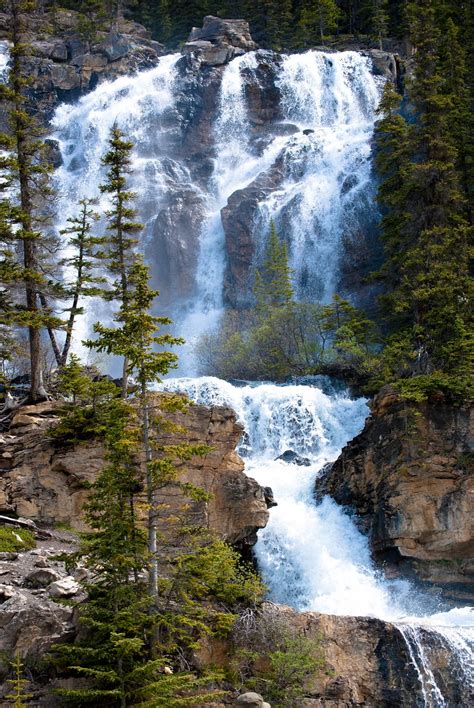 Waterfall Jasper National Park Beautiful Waterfalls Landscape