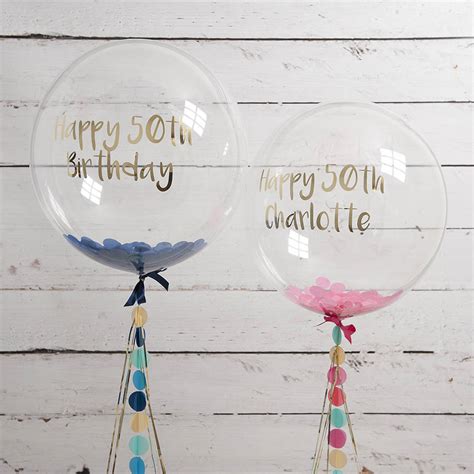 Personalised Happy 50th Confetti Filled Balloon By Bubblegum Balloons