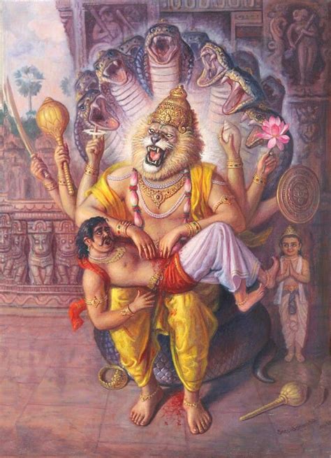 Lord Narasimhadeva Arte Krishna Krishna Hindu Vedic Art Indian Art