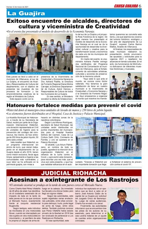 Nuestra Edición De Hoy Viernes 12032021 Causa Guajira
