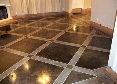 Use concrete floor paint, prepare your surface & add a design. Painted Concrete Floors, Concrete Floor Paint; Tutorial ...