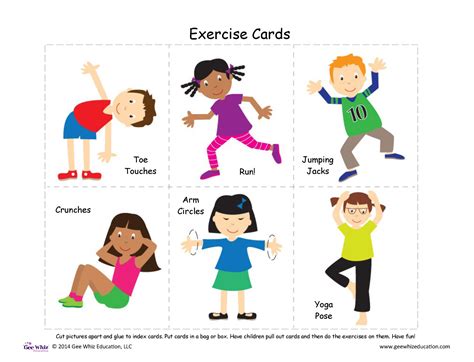 Free Printable Exercise Flash Cards Printable Templates