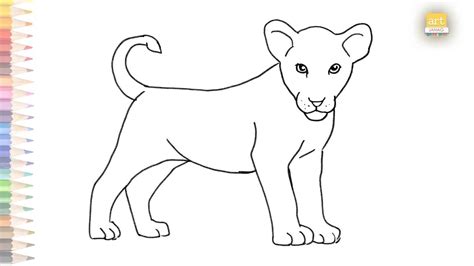 Baby Lion Outline Drawing How To Draw A Baby Lion Step By Step