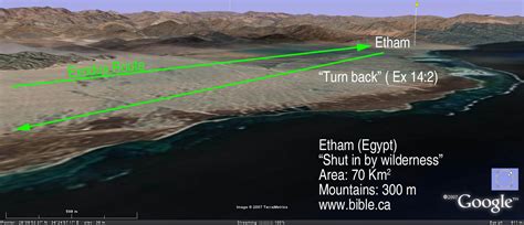 The Exodus Route Etham Shut In By Wilderness