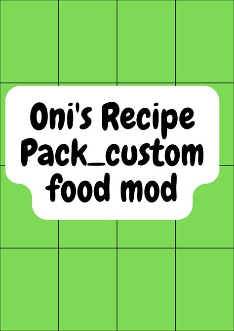 Deeh Traduções — Onis Recipe Packcustom Food Mod220805