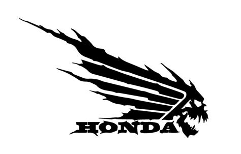 Honda Wing Skull Decal Sticker Dxf File Free Download Vectors File