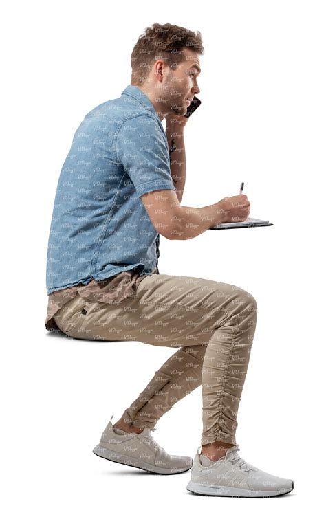 Man Sitting At A Table And Writing Vishopper