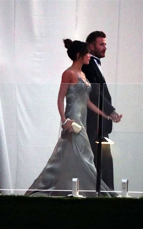 Victoria Beckham Is Very Unconventional Mother Of The Groom In Stunning Low Cut Silver Slip